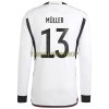 Original Fußballtrikot Deutschland Muller 13 Heimtrikot WM 2022 Langarm Für Herren